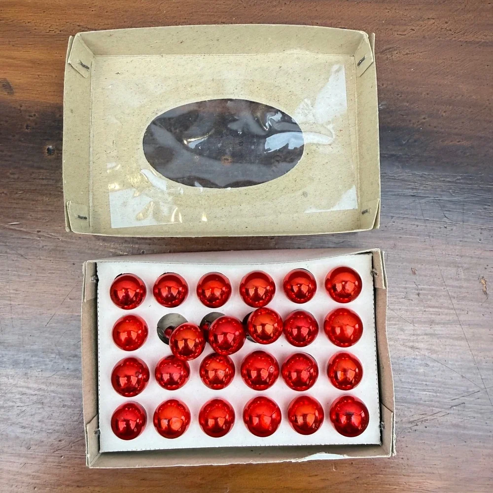 Vintage Glass Christmas Tree Ornaments Lot Commodore Japan Mixed Colors 3 Boxes